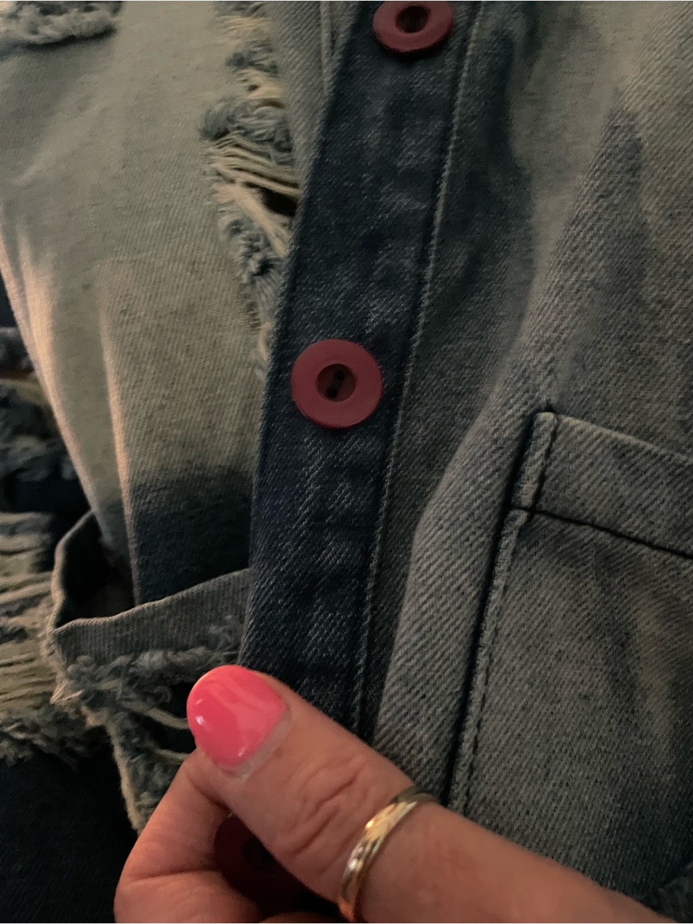 Vibrant Washed Blue Distressed Denim Jacket - Picture 3 of 12